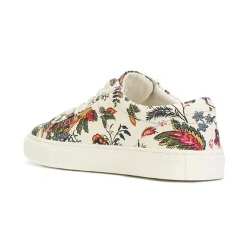 Tory Burch Leather Floral sneakers lace up shoes Size 5